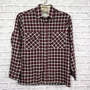 |•SAN MATEO ISLAND•| Vintage 80s Men's Plaid Button Down Shirt Size M